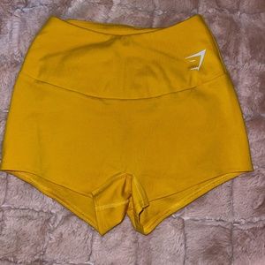 Yellow gymshark powerlifting shorts